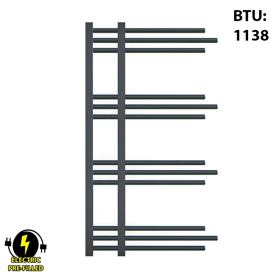 Anthracite Grey Electric Heated Towel Rail Radiator 500mm x 900mm Straight Sydney Designer