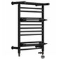 490 x 680mm Dual Fuel Black Towel Rail Radiator Top Shelf & Two Towel Holder OSLO For Bathroom & Kitchen