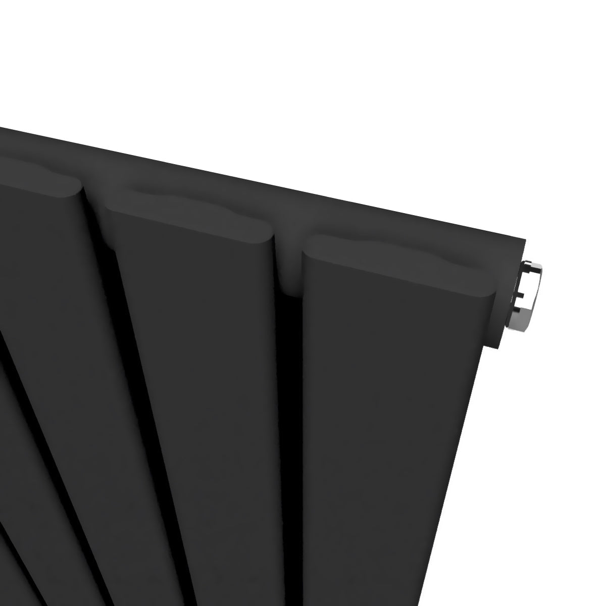 Designer 452mm x 1600mm Black Vertical Single Flat Panel Radiator, 2558 BTU