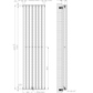 Designer 420mm x 1600mm White Vertical Single Column Radiator, 2373 BTU