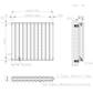 Designer 660mm x 600mm Black Horizontal Double Column Radiator, 2851 BTU