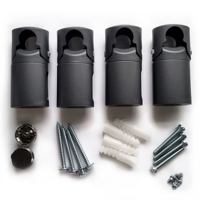 Clamp UNIVERSAL brackets Anthracite Heated towel RAIL radiator Flat Or ...