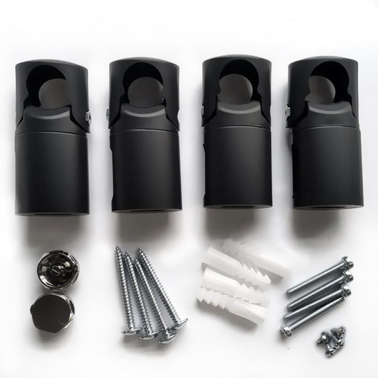 Clamp Brackets for Black Towel Rail Radiators Flat/Curved (19mm, 22mm, 25mm)