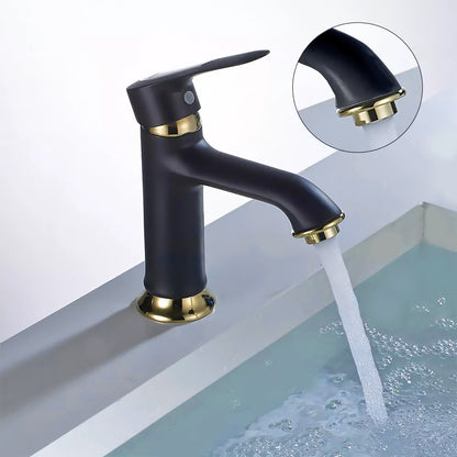 Bathroom Tap Brass Single Lever Faucet Mixer Black White Chrome Gold For Sink or Bath