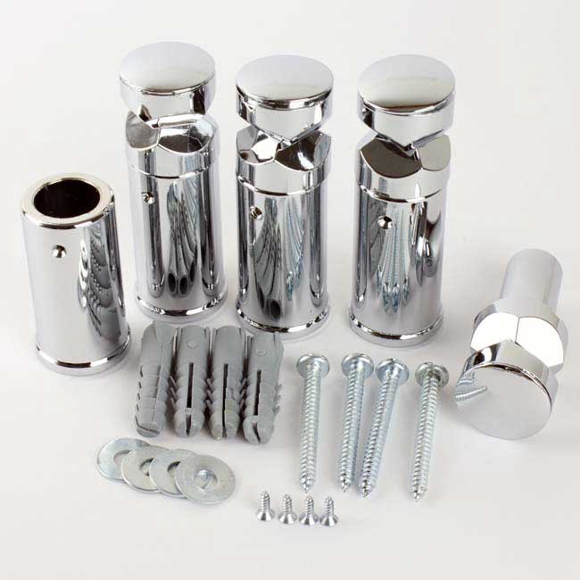 Chrome Brackets Kit Replacement For Towel Rail Radiator Wall Fixing Mounting