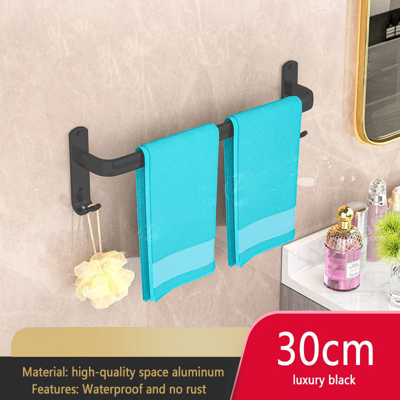 Grey Bathroom Towel Rack Storage Organizer, Wall Mount Hanger, Widths 30-80cm