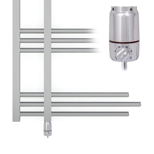 Chrome Electric Heated Towel Rail Radiator 500mm x 900mm Straight Sydney Designer