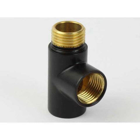 Black  T-Piece  Dual Fuel  Kits Connector 15mm