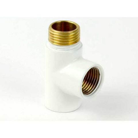 White  T-Piece  Dual Fuel  Kits Connector 15mm