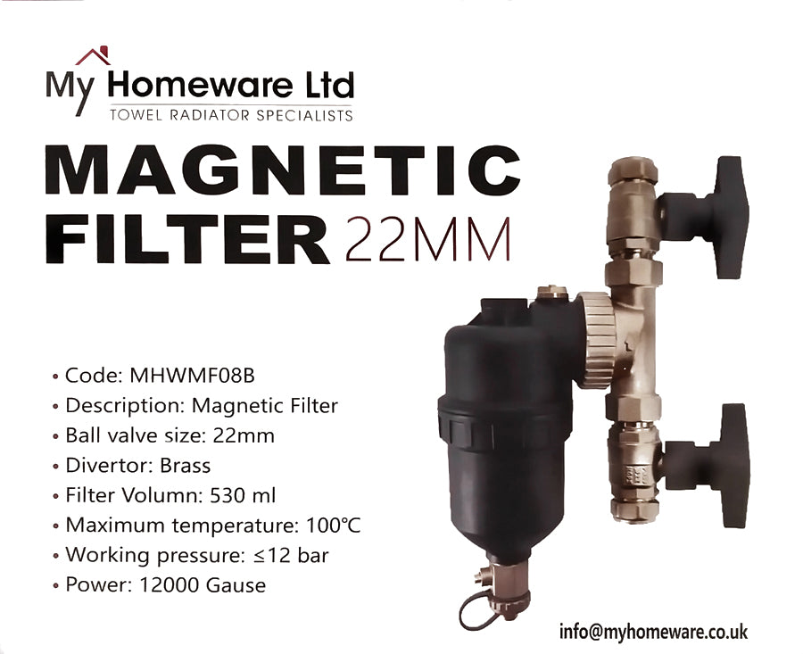 Inline Magnetic Filter For Boiler - Central Heating - 22mm