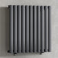 Designer 660mm x 600mm Anthracite Gray Horizontal Single Column Radiator, 1535 BTU