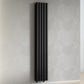 Designer 300mm x 1600mm Black Vertical Double Column Radiator, 3291 BTU