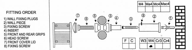 White Brackets Replacement For Towel Rail Radiator Wall Fixing Mounting Set Flat or Curved