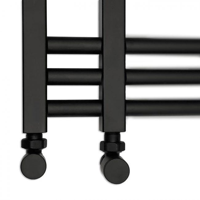 Matt Black Heated Towel Rail Radiator 500mm x 1200mm Straight Sydney Designer