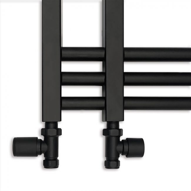 Matt Black Heated Towel Rail Radiator 500mm x 900mm Straight Sydney Designer